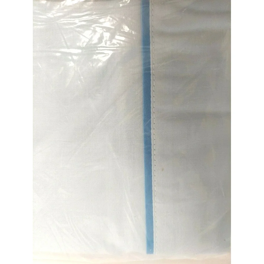 NWT‎ Vintage Sears Bon Bon Perma Prest  Muslin Full Flat Bed Sheet Light Blue